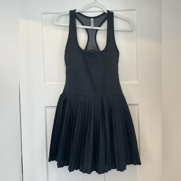 Fabletics Hot Shot Pleated Classic Mini Athletic Dress Black Size M - Picture 4 of 8
